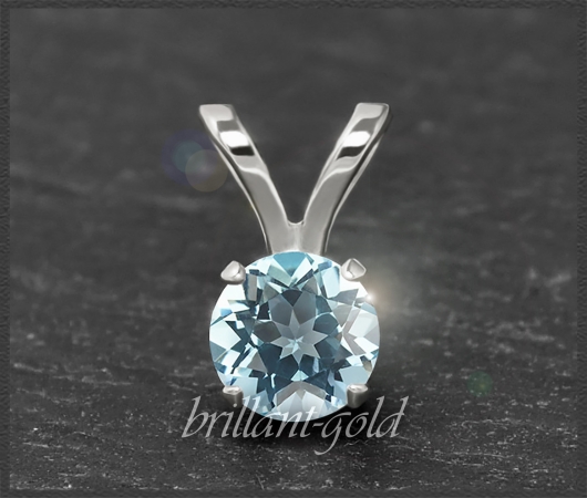 Anhänger 585 Gold Topas hellblau, 4,5,6,7mm